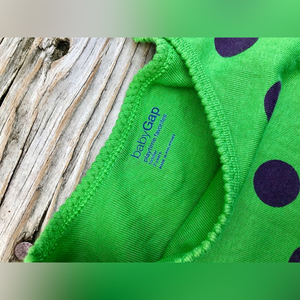 3T Girls GAP Green Polka Dot Set Skirt Knit Top Shirt Holiday Fun Outfit 3 Years - Picture 5 of 13